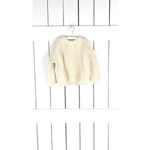 An Irish Tradition hand knit thick ivory cable knit wool childrens kids sweater